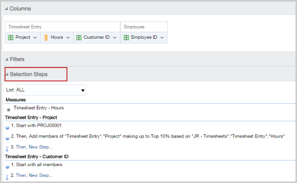 In Step Select Create selection steps—ICRW